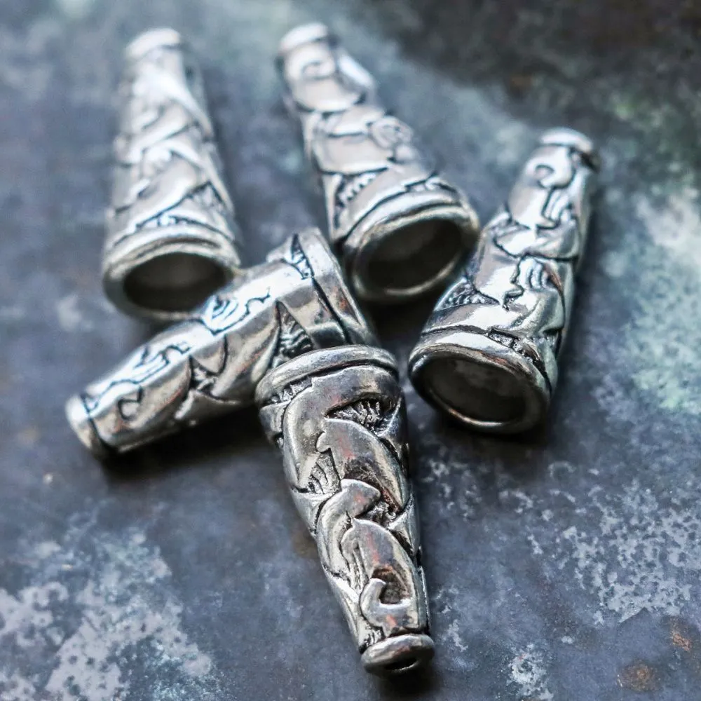 колпачок для бусин "викер", цвет античное серебро, 18x8x8 мм