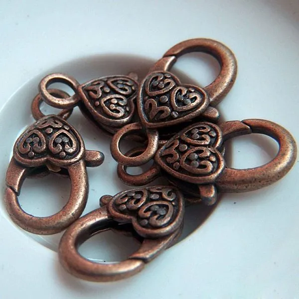 Замочки замочек-лобстер, цвет красная медь, 25.5х14х6 мм