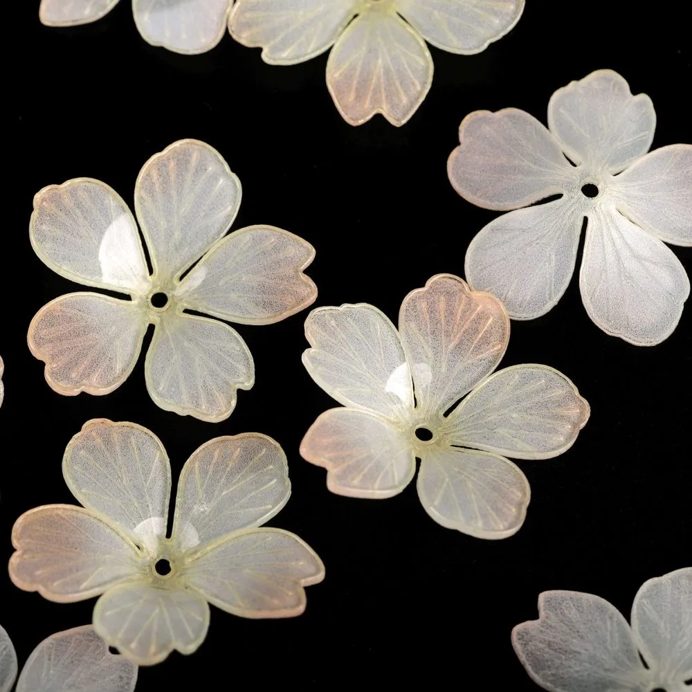 бусина, акрил "фрезия", цветовой микс, 33x8 мм