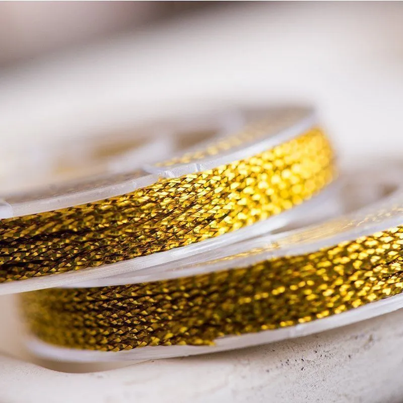 шнур металлик, цвет золото, 0.6 мм, 8 м