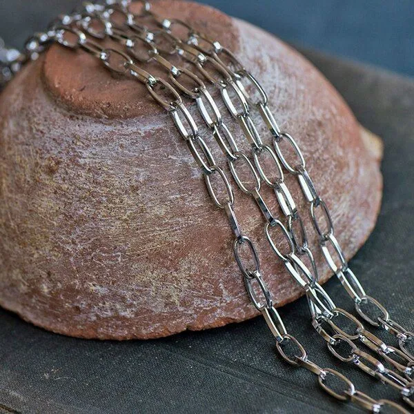 цепочка "трек", цвет платина, звено 10x5x1.5 мм