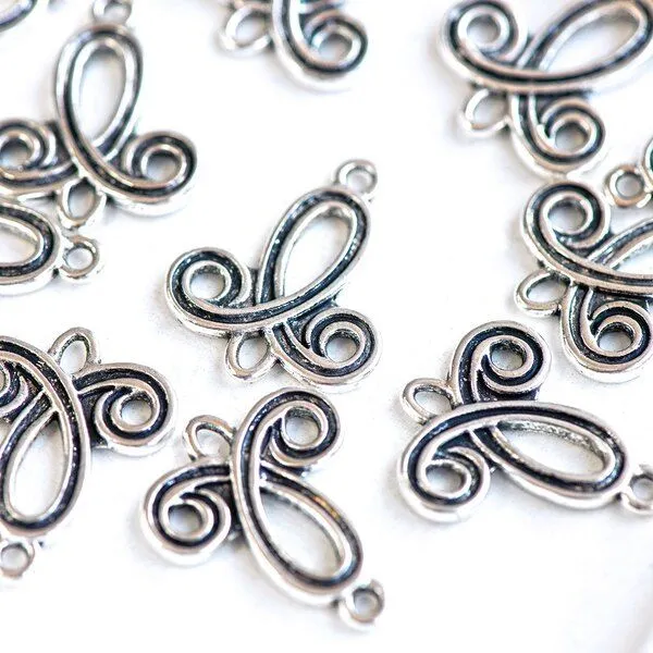 коннектор "вольта", цвет античное серебро, 22х19х2.5 мм