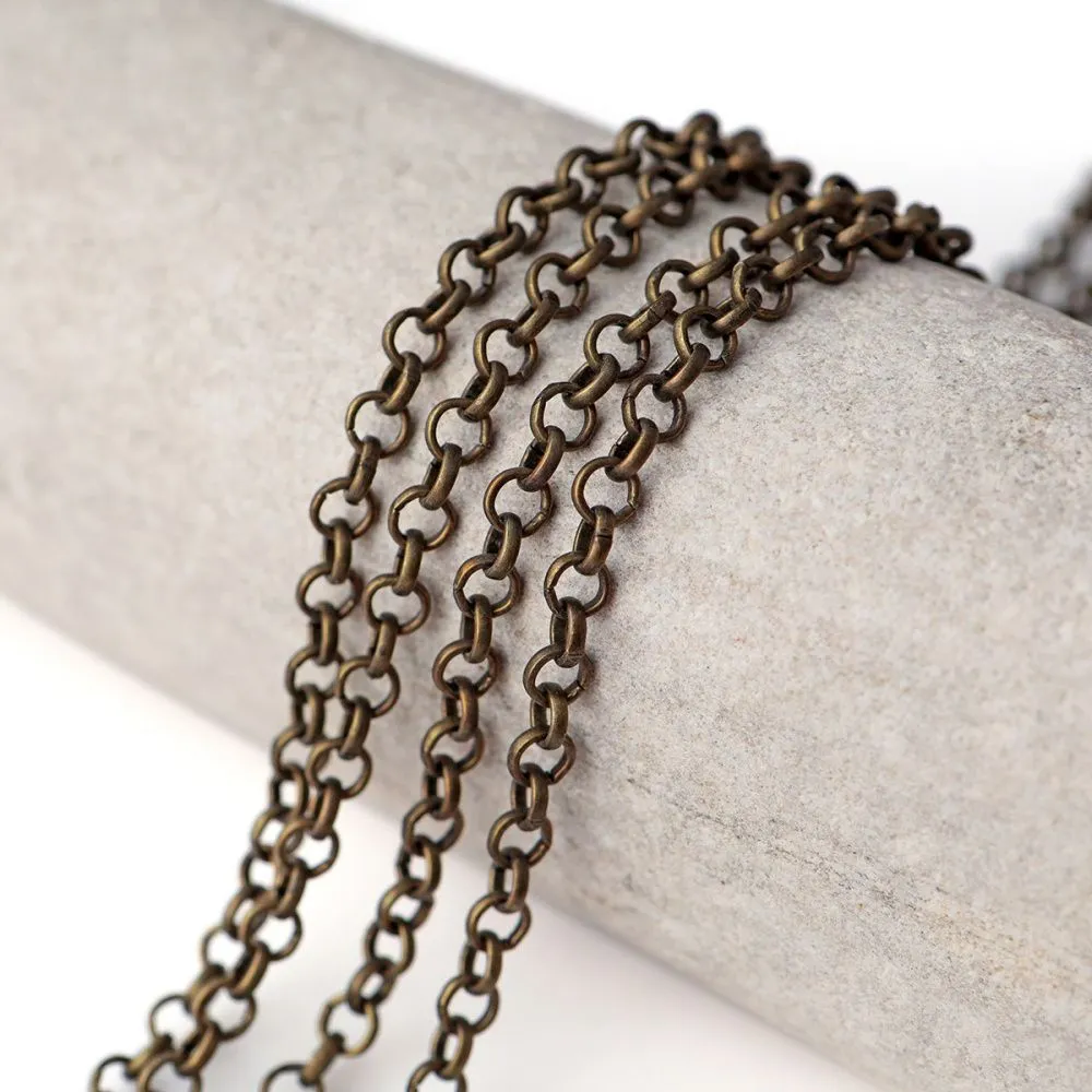 цепочка "раунд", цвет античная бронза, звено 5x1.5 мм