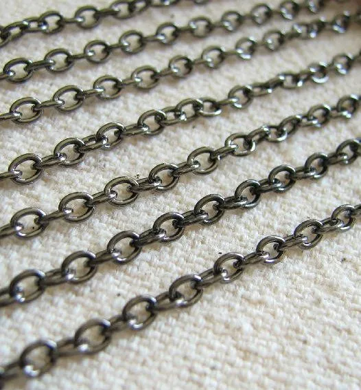 цепочка "кросс мини", цвет черный, звено 5,5x4x1 мм