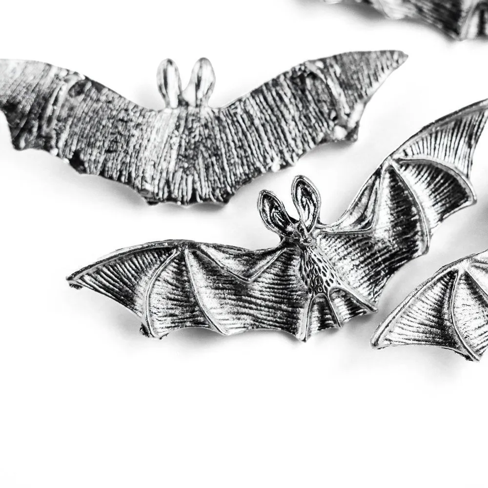 подвеска металлическая "batty", цвет античное серебро, 26x76x7 мм