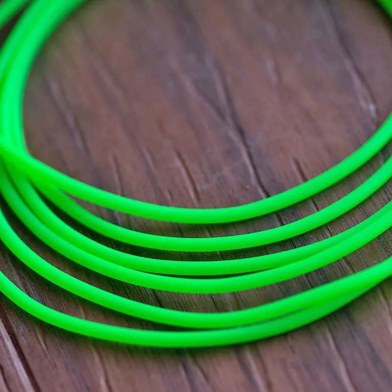 шнур резиновый, с отверстием, цвет зеленый неон, 2 мм