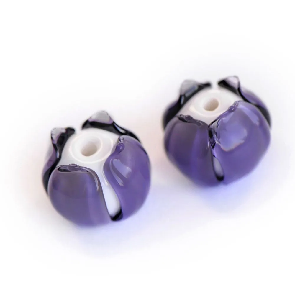 бусина, мурано "бутончик", фиолетовый, 13х12 мм