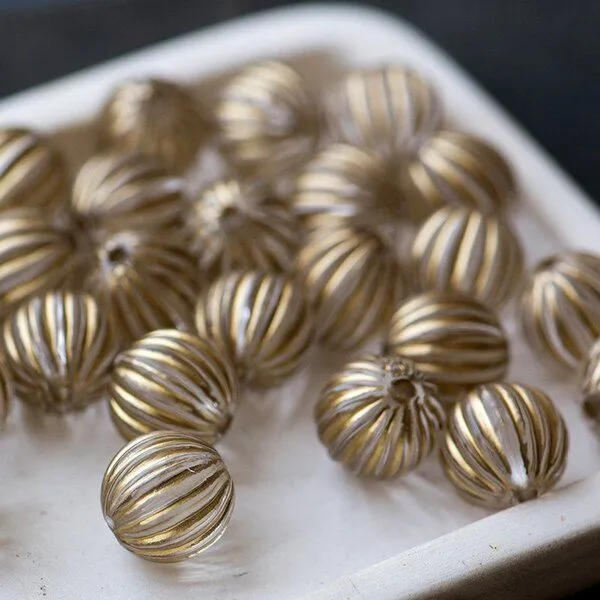 бусина, акрил "раффл", цвет прозрачный, 14 мм