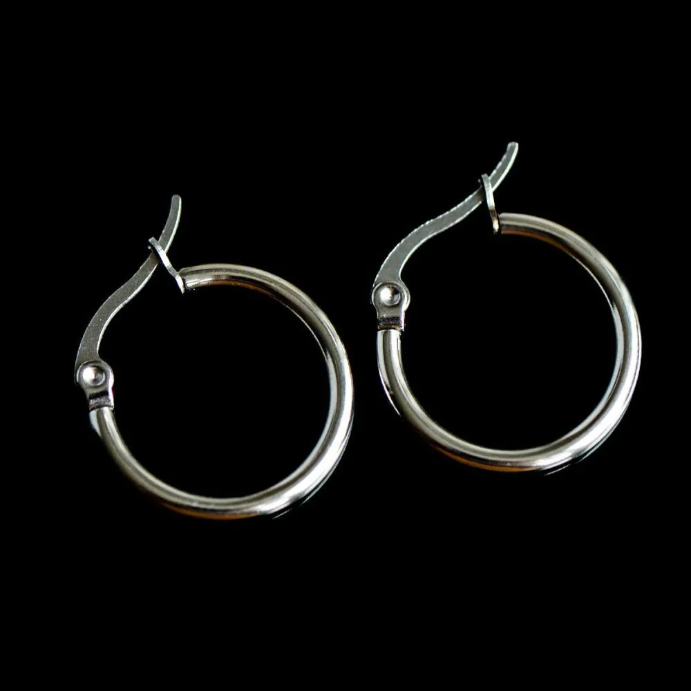 швензы "раунд", сталь гипоаллергенная, цвет стальной, 21x19x2 мм