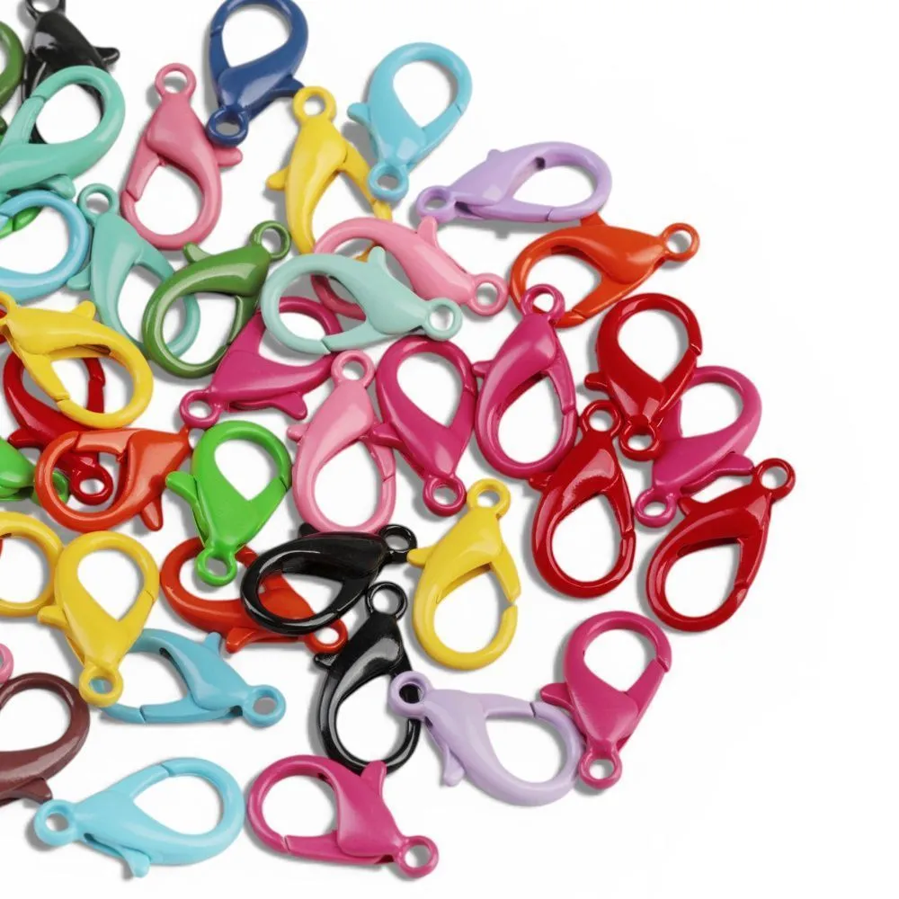 Замочки замочек-лобстер "рейнбоу", цветовой микс, 16.5x9.5x4 мм