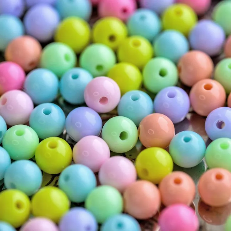 бусина, акрил "пастель", цветовой микс, 8 мм