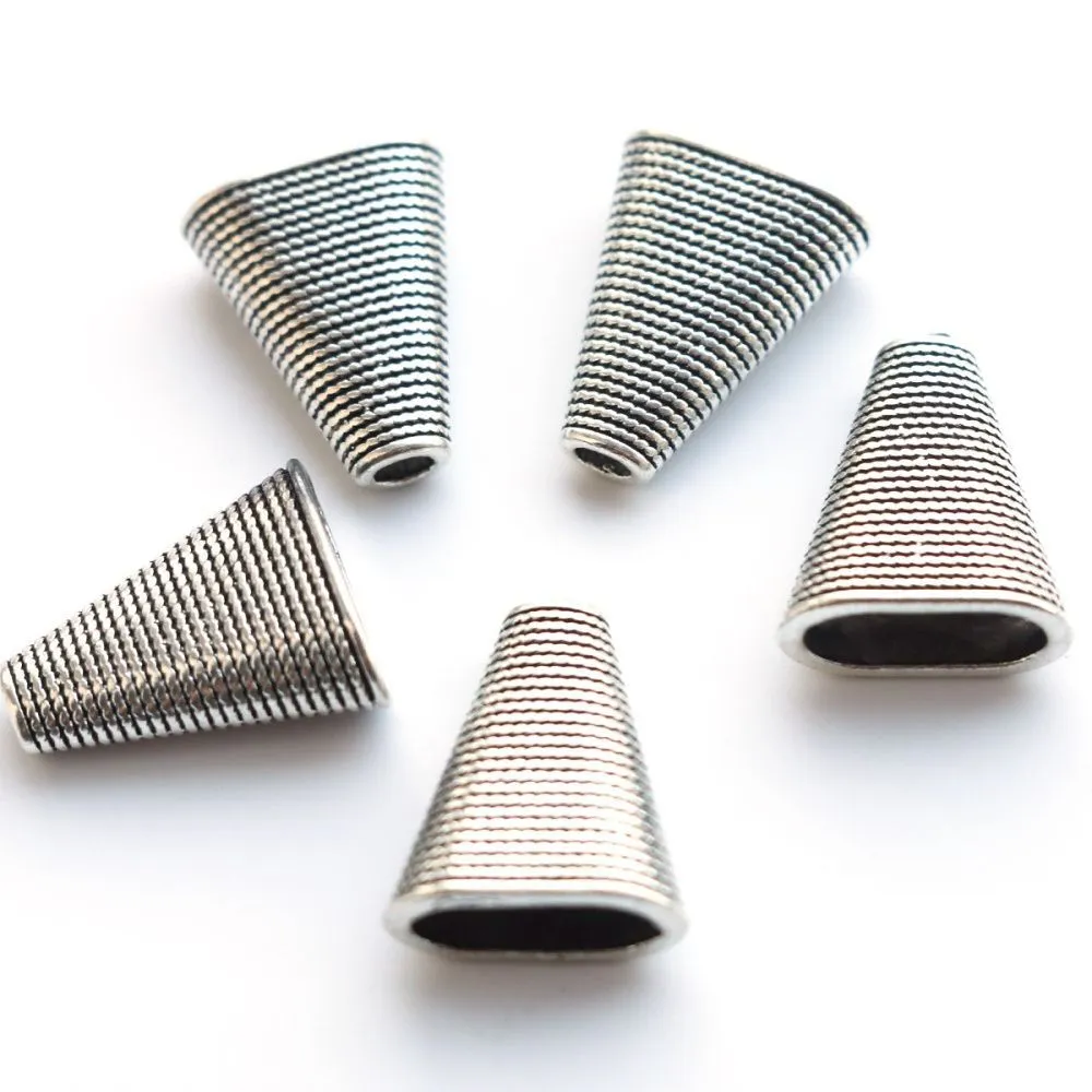 колпачок для бусин "файбер", цвет античное серебро, 23x19x9 мм