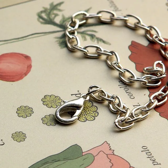 основа для браслета "снейк", цвет серебро, 20 см