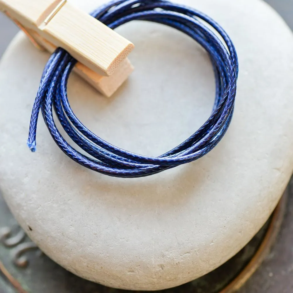 шнур вощеный, цвет чернильно-синий, 2 мм