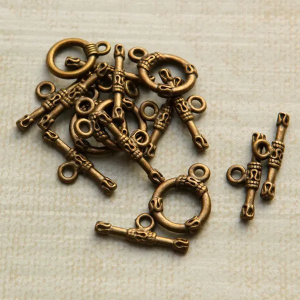 Замочки тоггл "тибет", цвет античная бронза, 18х13х3 мм - 21х3х2 мм