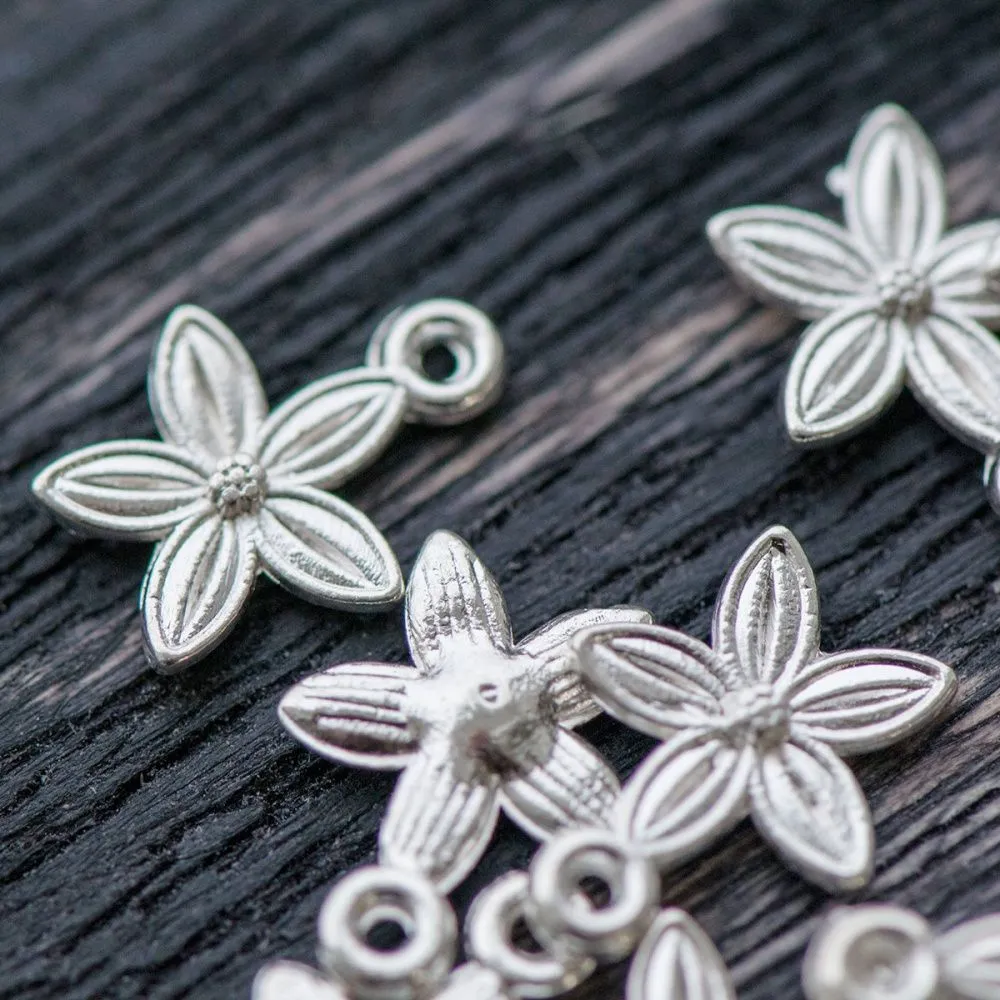 подвеска металлическая "пятицветик", цвет серебро, 13.5х10,5 мм