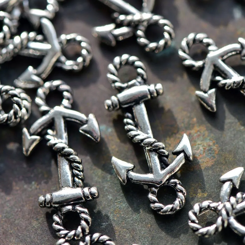 коннектор "якорь", цвет античное серебро, 23x11x3 мм