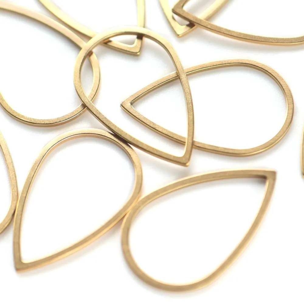 коннектор стальной "дроп", цвет золото, 26x17x1 мм