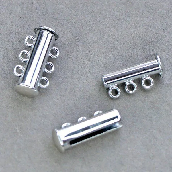 застежка "слайдер" многорядная, цвет платина, 21x10x6.5 мм