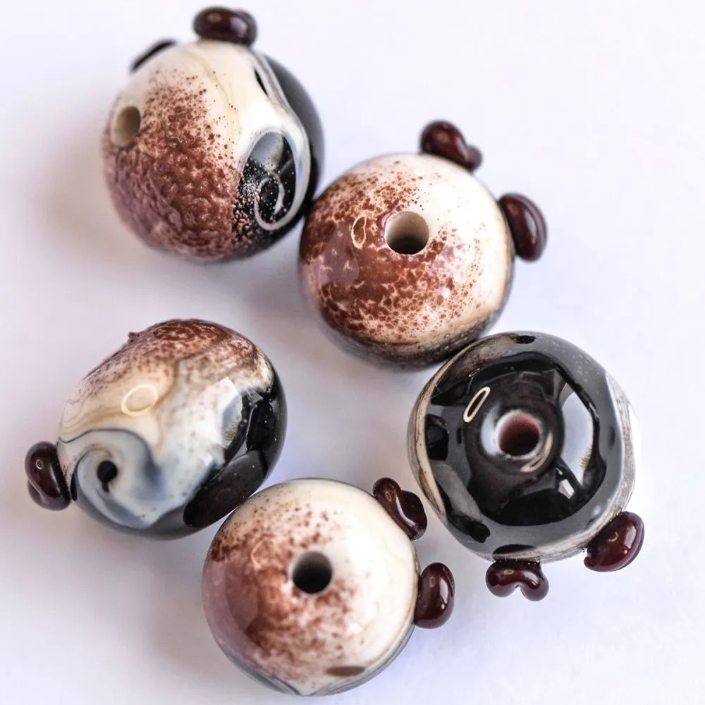 бусина, мурано "тирамису", круглая,14-15 мм