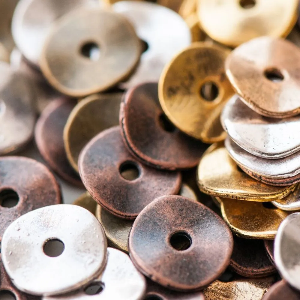 разделитель для бусин "диск", цветовой микс, 10х1 мм