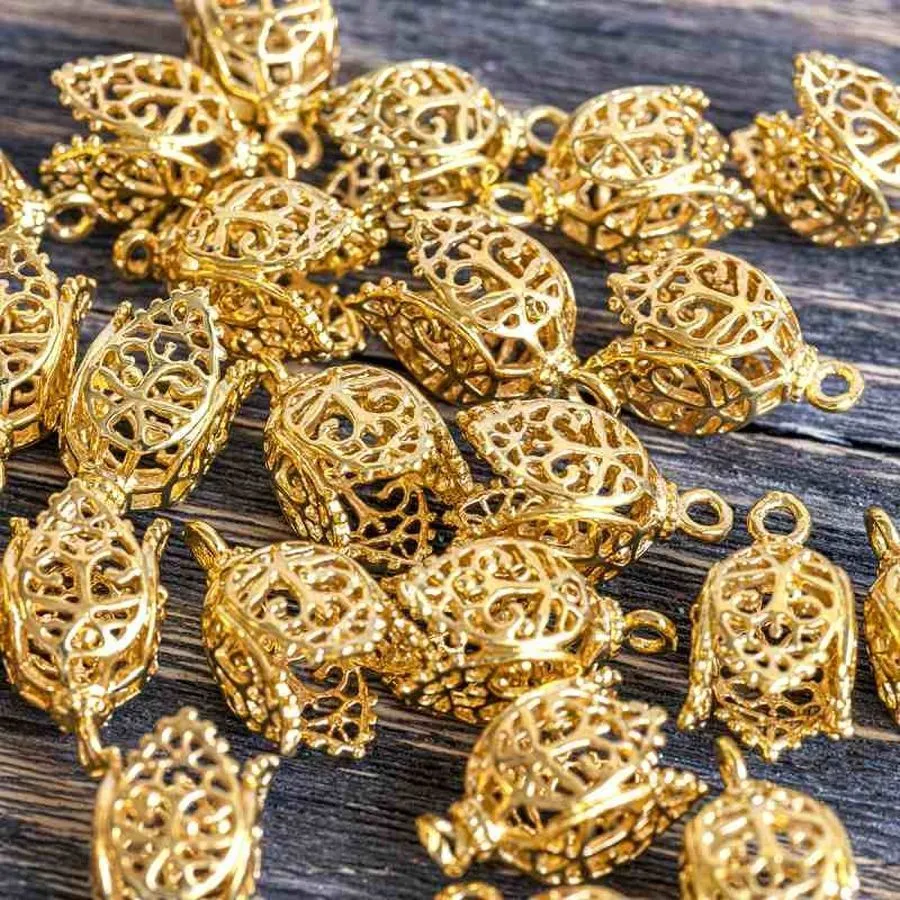 концевик для шнура "инди", цвет золото, 19x12x12 мм