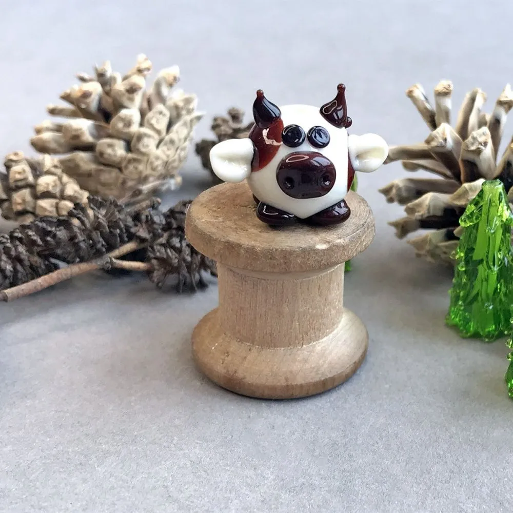 бусина, мурано "бычок егорка", айвори, 18х22х18 мм