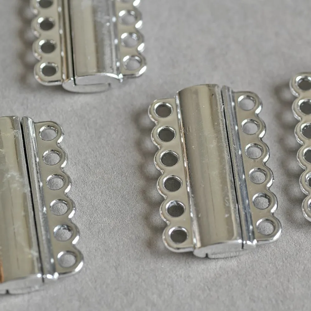 Замочки застежка магнитная "пенал", цвет платина, 34x21x6 мм