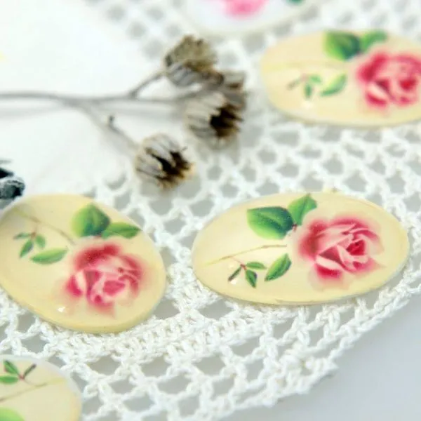 кабошон из люцита "весна", овальный, цвет белый, 30х20х6 мм