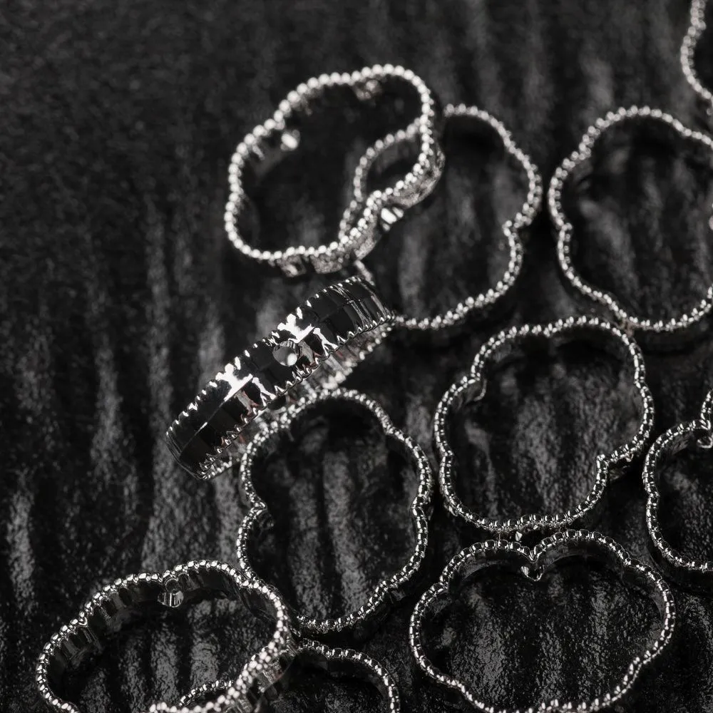 рамка для бусин "облако", цвет платина, 12x15x6x3.5 мм