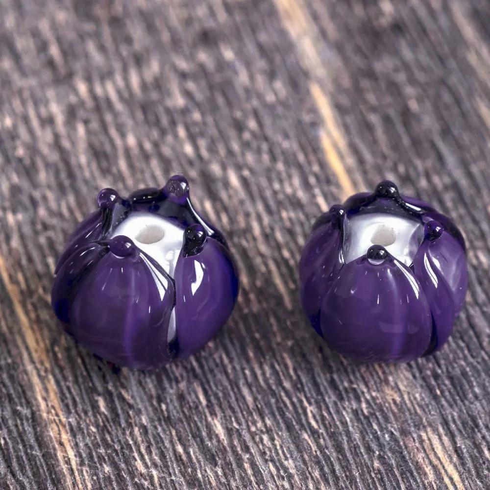 бусина, мурано "бутончик", фиолетовый, 13х12 мм