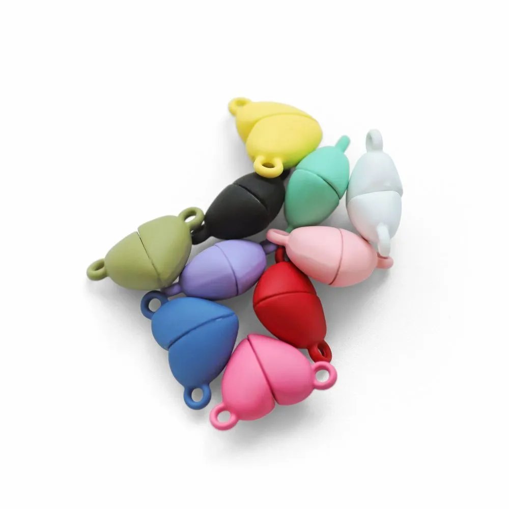 Замочки застежка магнитная "сердце", окрашенная, цветовой микс, 10.5x16x7 мм