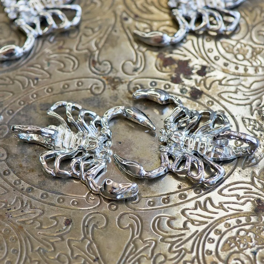 подвеска металлическая "скорпион", цвет платина, 38x28x10 мм