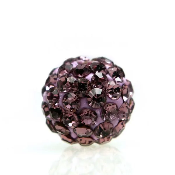 бусина "шамбала" 10, цвет сиреневый, 10 мм