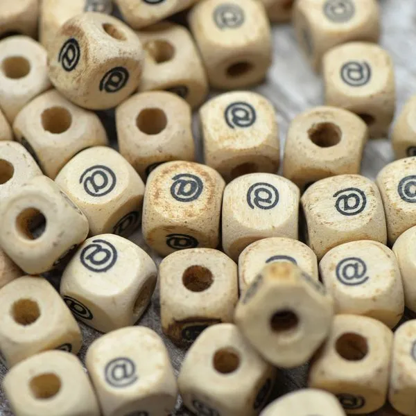 бусина дерево " cобачка @", куб, цвет натуральный, 10 мм