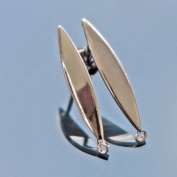 пуссеты "айлин", покрытие платиной, 24x4x1 мм