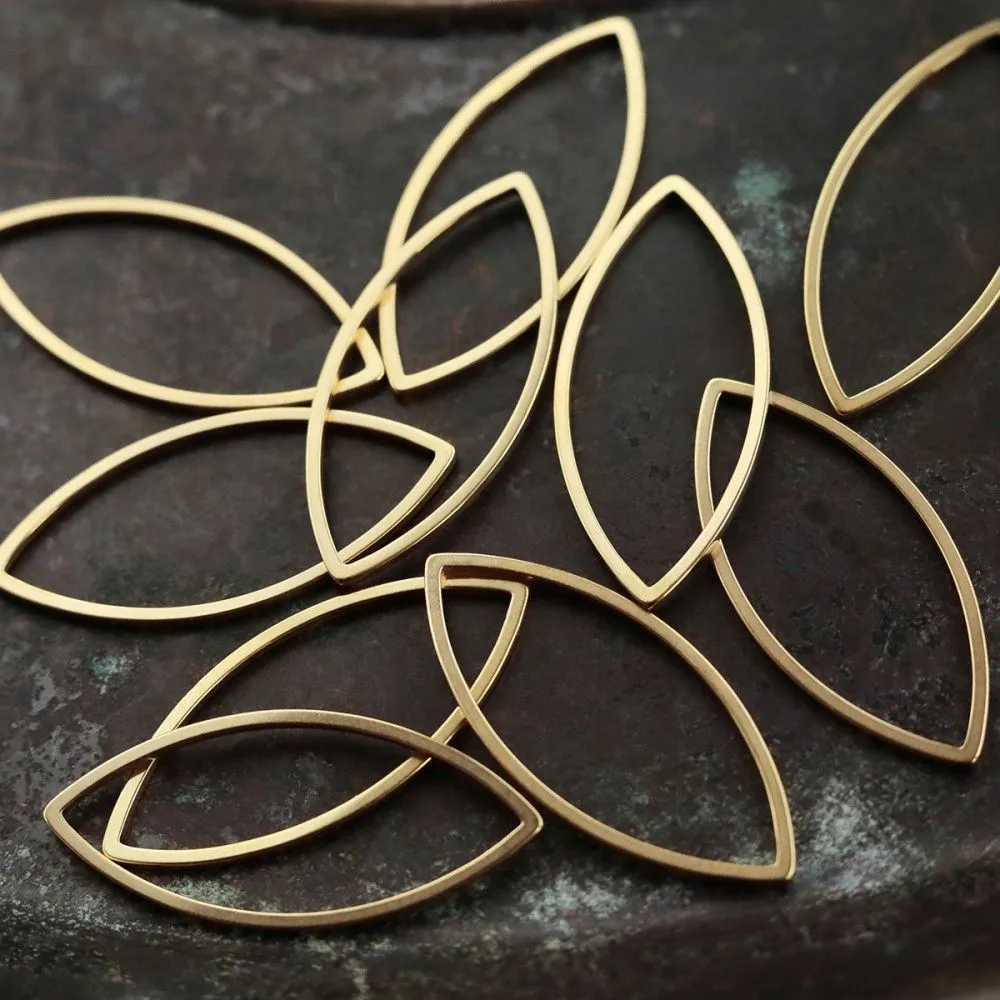 коннектор стальной "лошадиный глаз", цвет золотой, 27x13x1 мм