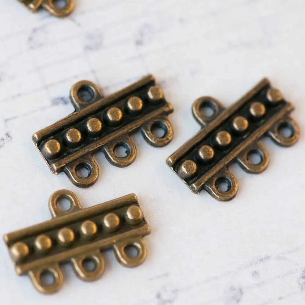 коннектор "планка", цвет античная бронза, 19х13х2.5 мм