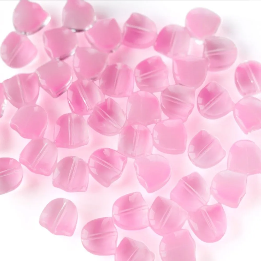 бусина "тюльпан", стекло, цвет розовый, 9 мм