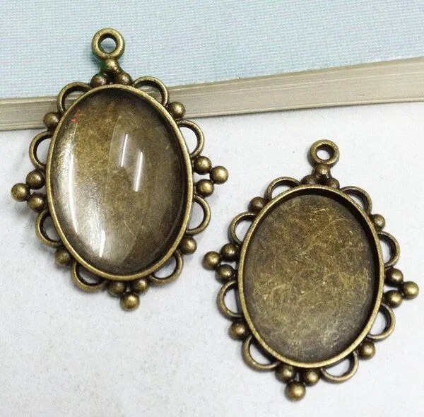 сеттинг овальный "пеппер", цвет античная бронза, 63x49x3 мм