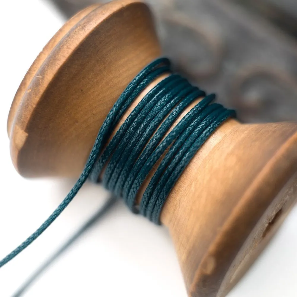 шнур вощеный, цвет сине-зеленый, 1 мм