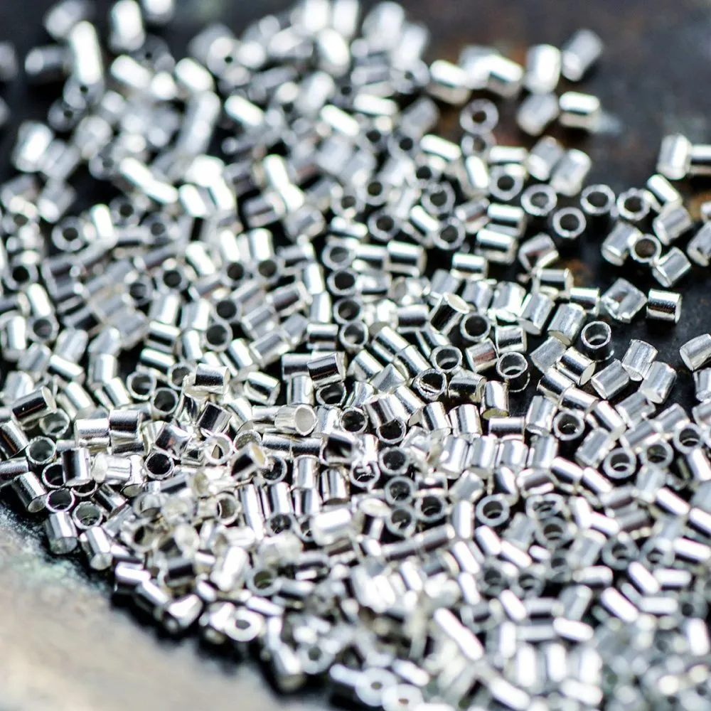 кримп-трубочка, цвет серебро, 1.5x1.5 мм 