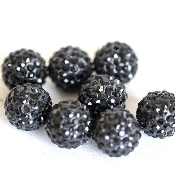 бусина "шамбала" 12, цвет черный, 12 мм
