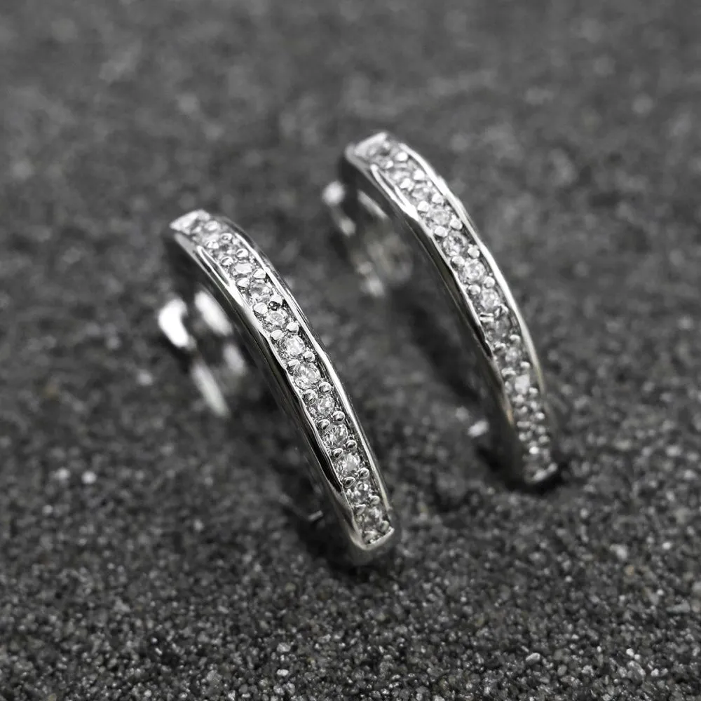 швензы "версо", с цирконием, покрытие платина, 16x14x2.5 мм 