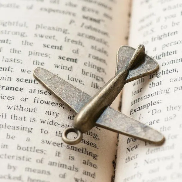 подвеска металлическая "самолетик", цвет античная бронза, 44х51х5 мм