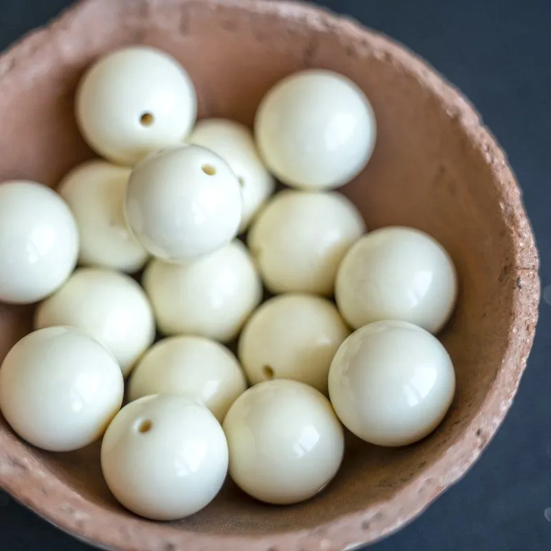 бусина, акрил "пастель", цвет айвори, 20 мм