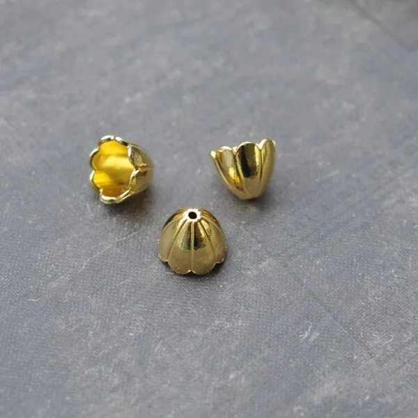 колпачок для бусин "крокус", цвет золото, 17х17х15 мм