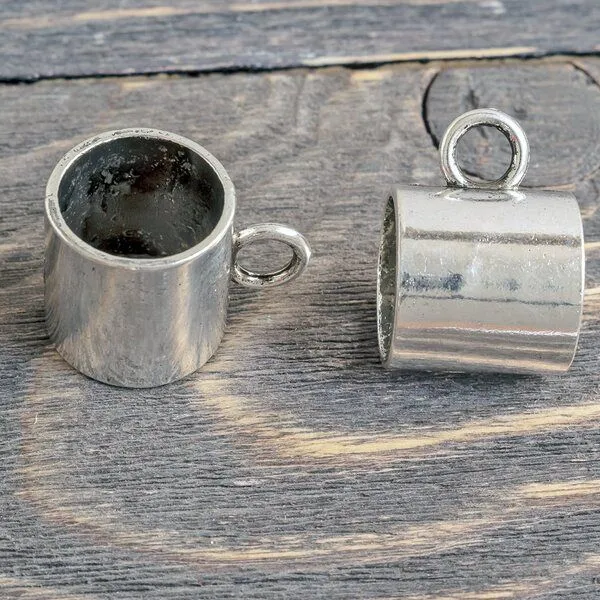 бейл для шарфа "туба", цвет платина, 28.5x20 мм