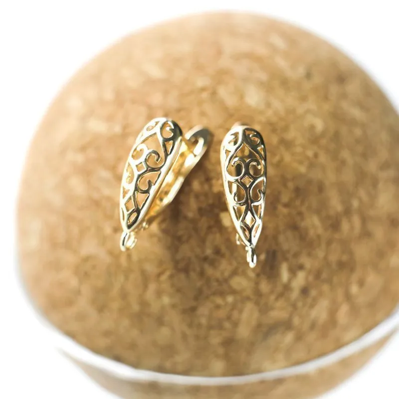 швензы "вензель", позолота, 19x12x6 мм 