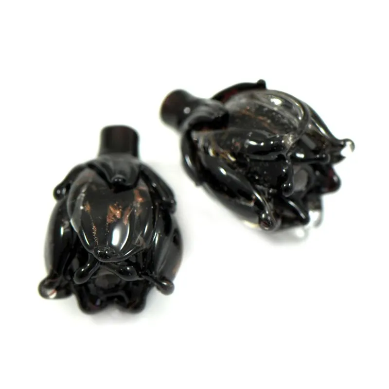 бусина, мурано "колокольчик", фигурная, черный, 17х14 мм